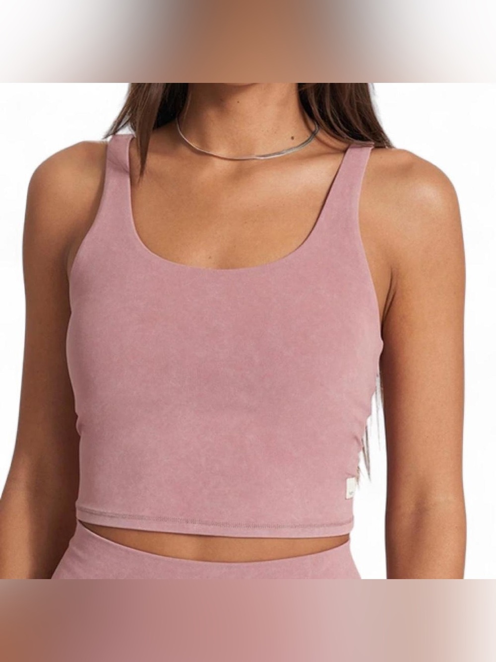 Vuori Scoop Neck Daily Crop Tank - Dusty Rose
